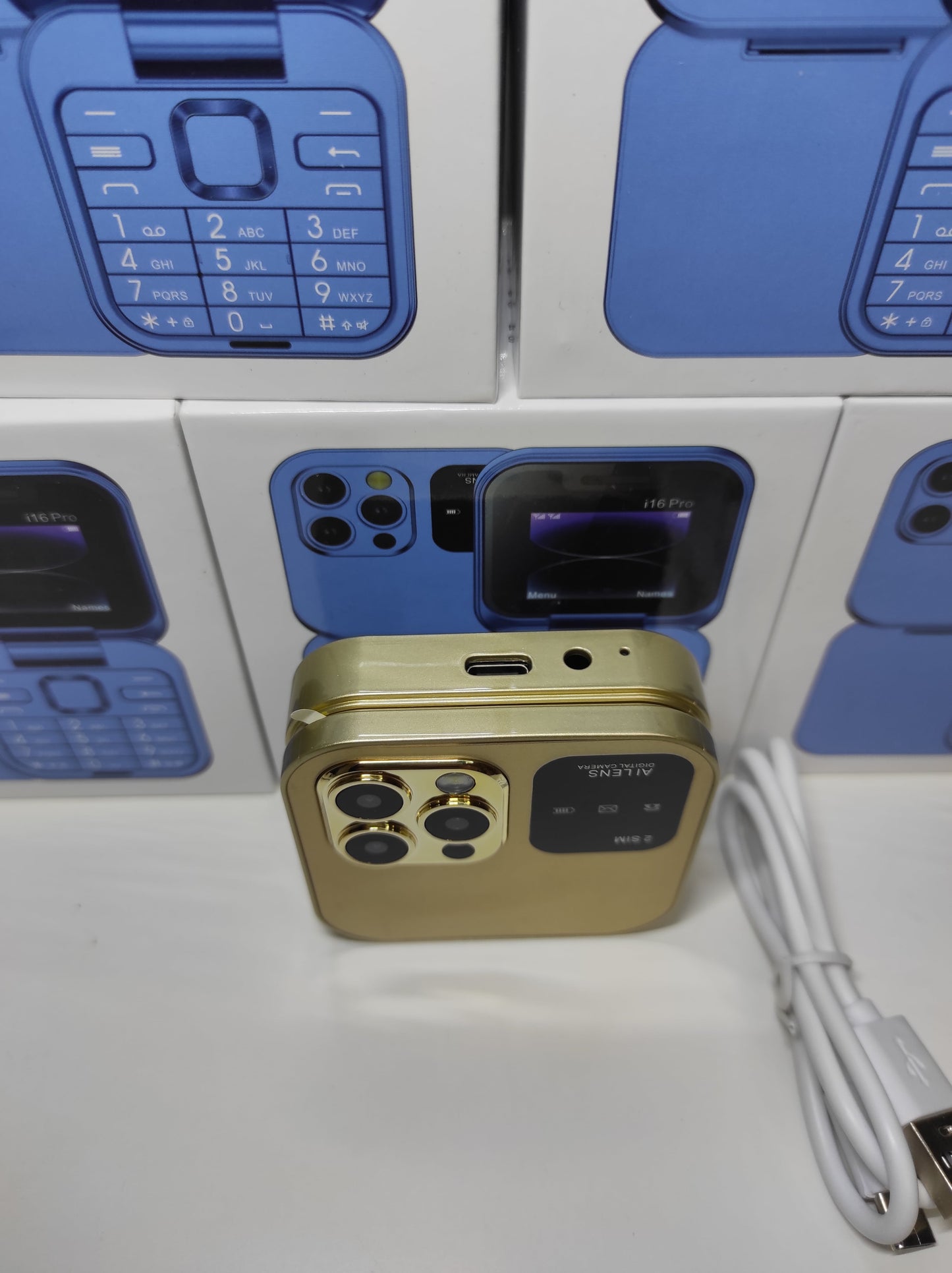Teléfono plegable con doble pantalla i16 Pro oro - additional image 3