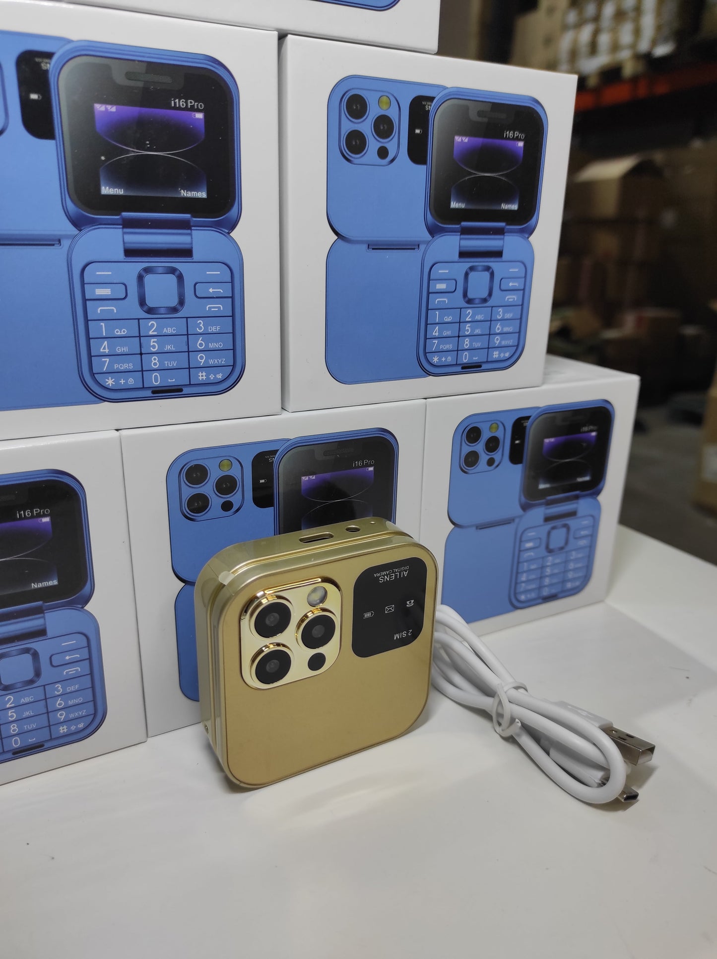 Teléfono plegable con doble pantalla i16 Pro oro - additional image 4