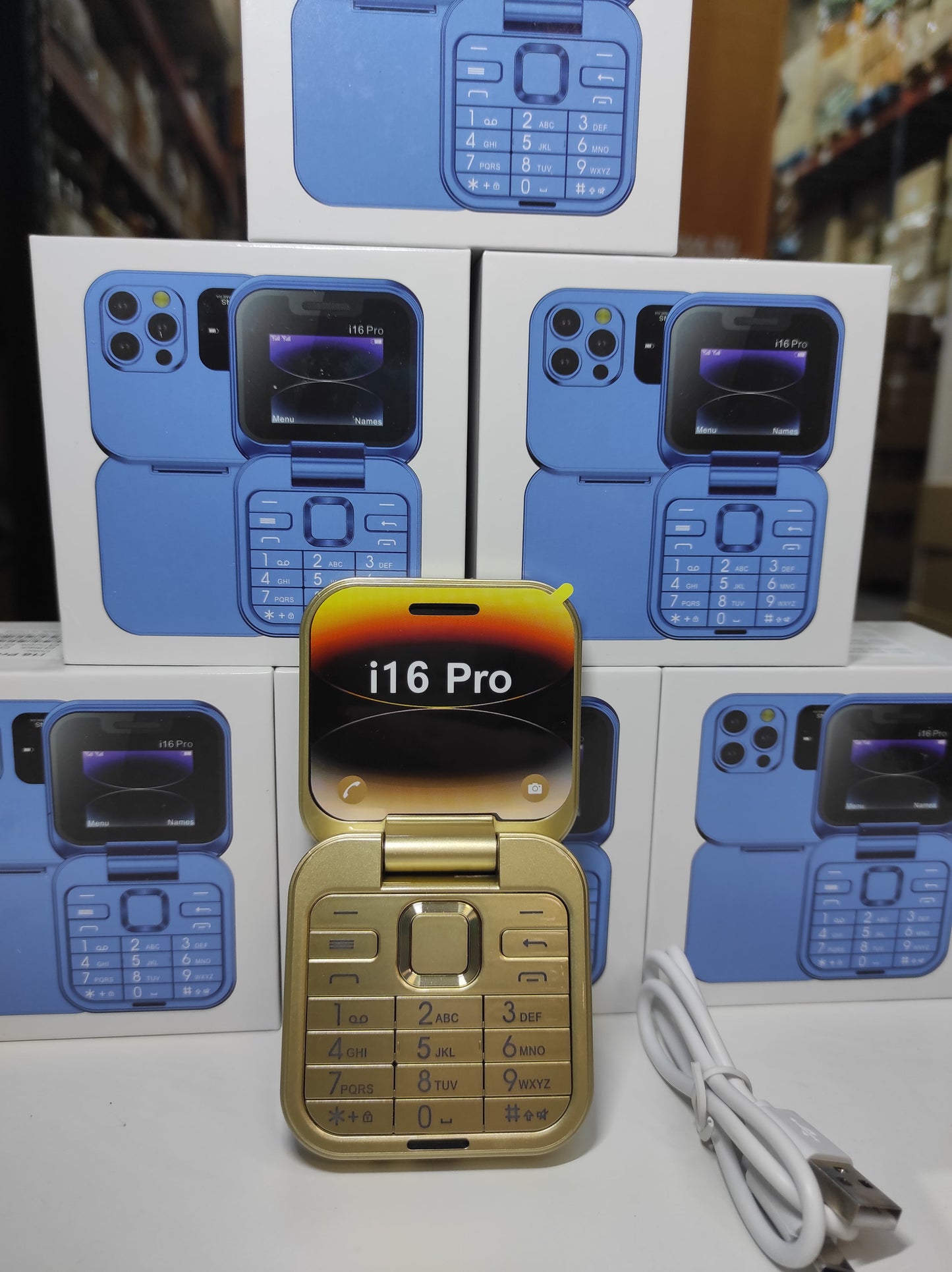 Teléfono plegable con doble pantalla i16 Pro oro - additional image 5