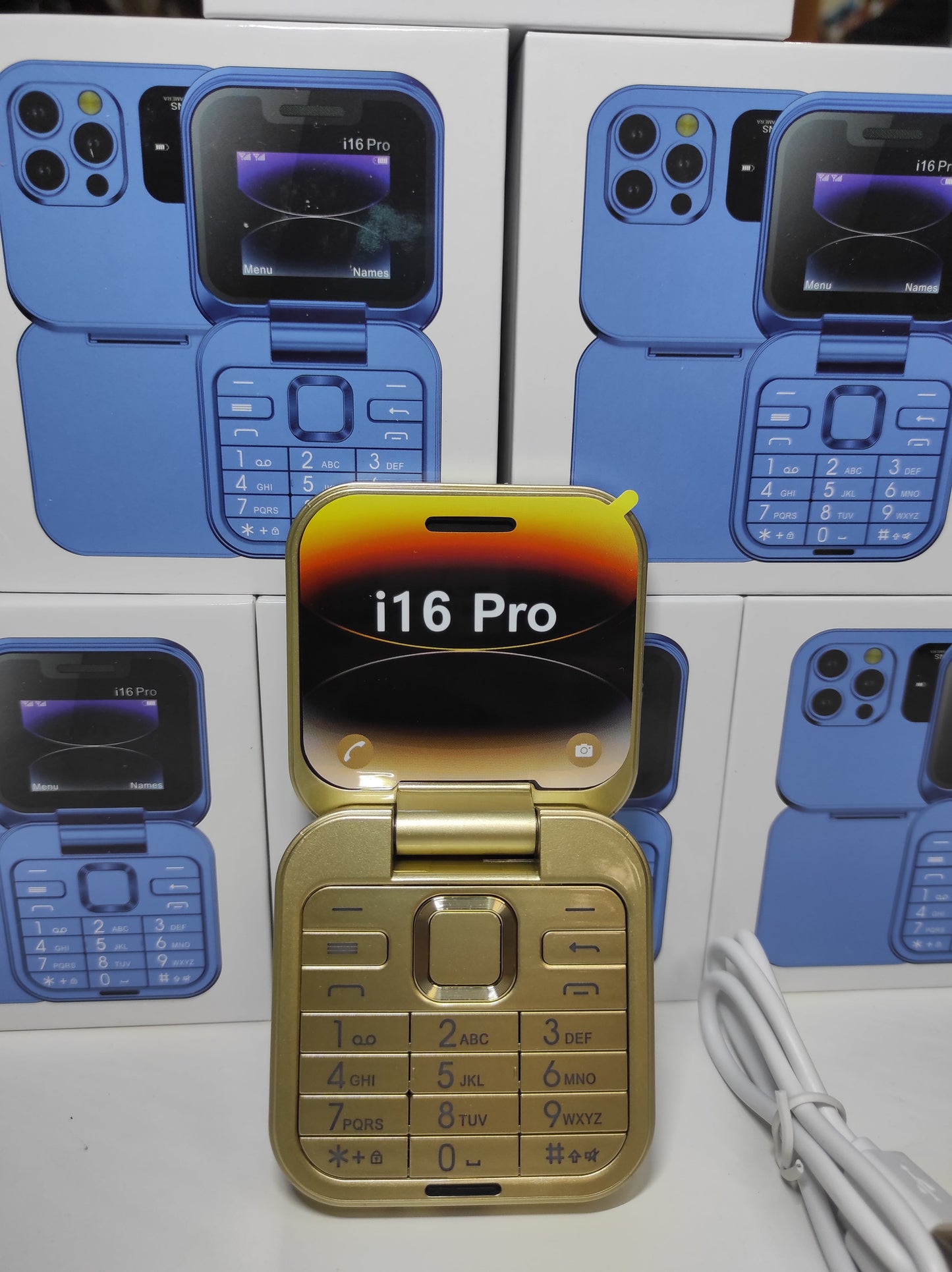 Teléfono plegable con doble pantalla i16 Pro oro - additional image 6