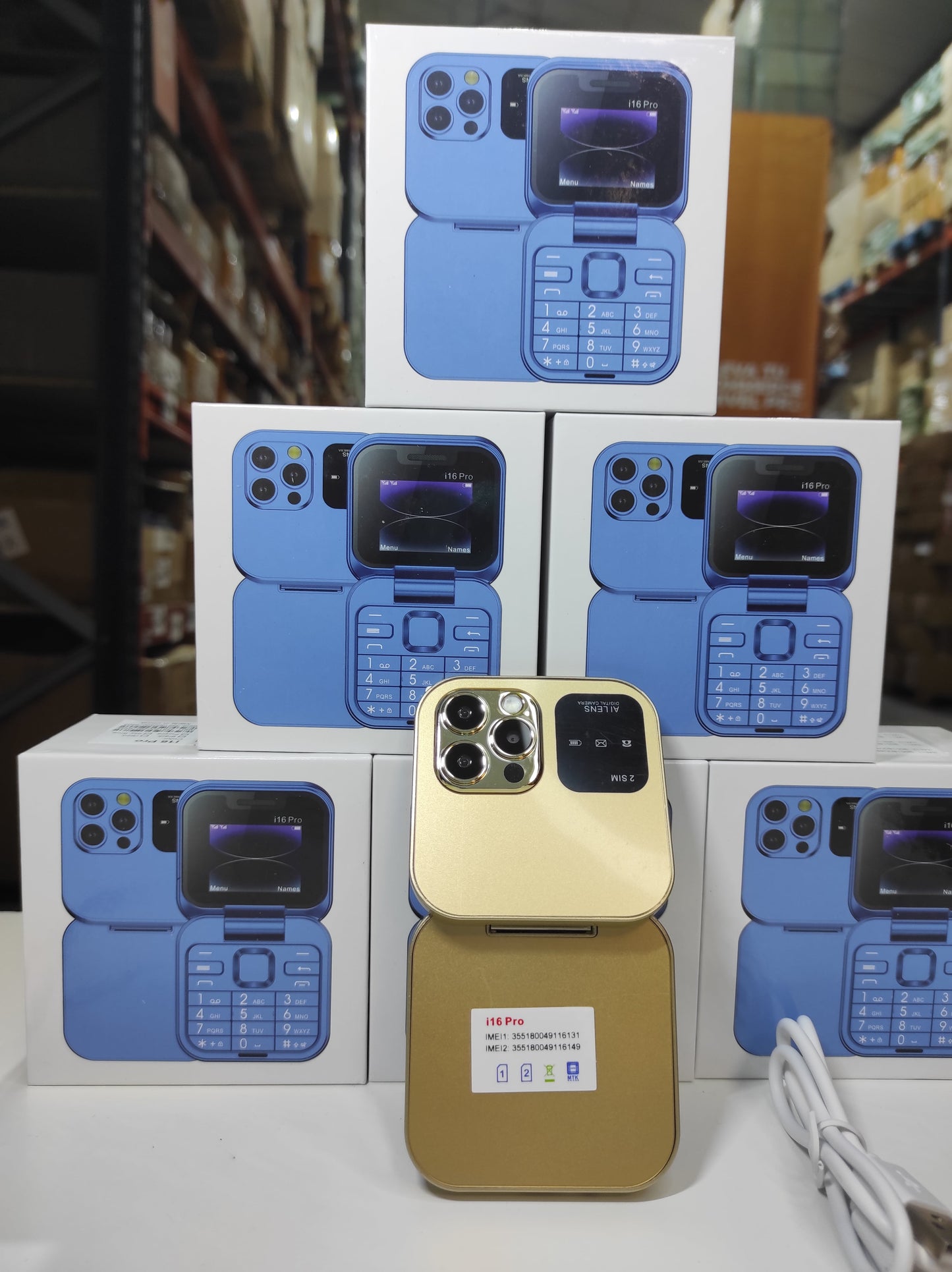 Teléfono plegable con doble pantalla i16 Pro oro - additional image 8